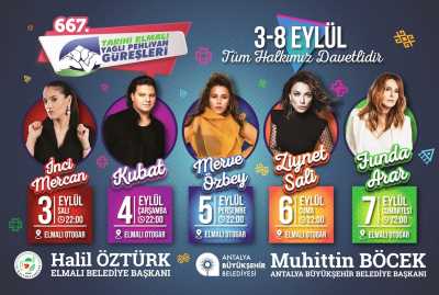 667. Elmalı Tarihi Yağlı Pehlivan Güreşleri, Konser Programı